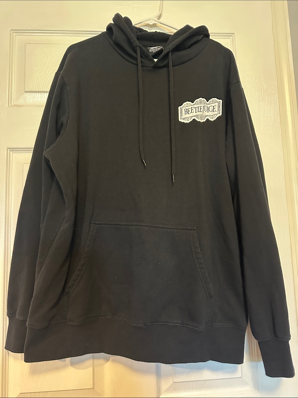 Men’s Beetlejuice Black Graphic Hoodie LARGE